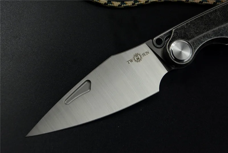 Складной карманный нож M390 с двумя лезвиями черная титановая ручка складной мини