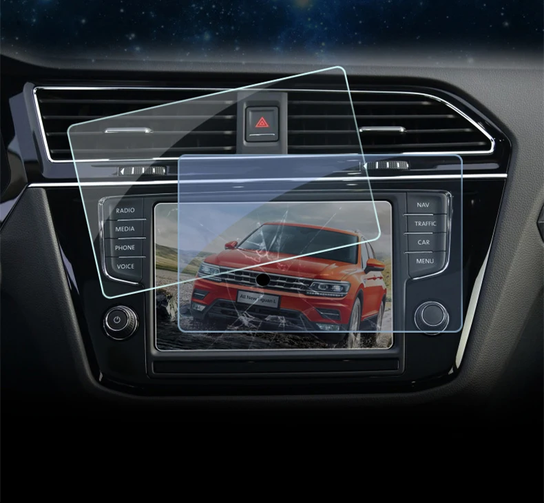 Автомобильный навигатор GPS Экран Стекло Сталь Защитная пленка для VW Tiguan MK2 2017 2018