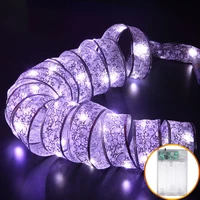 4m 40 led cloth silk string light fairy garland copper lamp string battery operated for holiday goods birthday gifts decoration