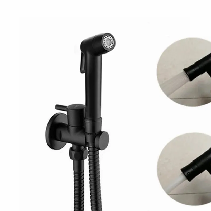 Ручной спрей для биде черный душевой распылитель унитаза Душевая насадка кран