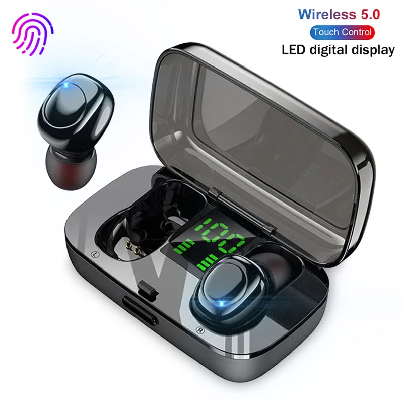 TWS 5 0 наушники с сенсорным управлением беспроводные Bluetooth Hi Fi стерео