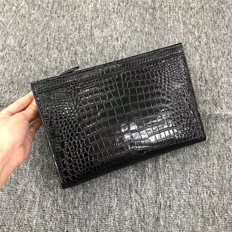 Экзотический мужской клатч конверт из настоящей крокодиловой кожи кошелек
