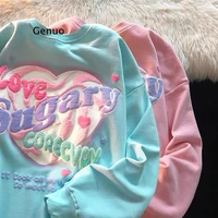 2021 new love color letter texture printing loose sweater urban casual simple wind jacket women pullover sweater