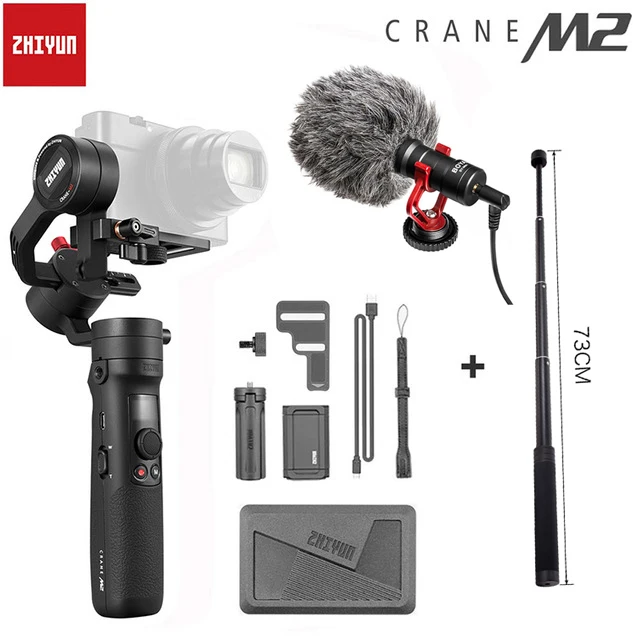 add Mic n Stick Zhiyun Crane M2 3-осевой карданный стабилизатор для смартфона Камера стабилизатор для Экшн камера Gopro Hero 7 5 6 sony A6300 A6400 Canon Pk feiyu G6 плюс - Цвет: add Mic n Stick