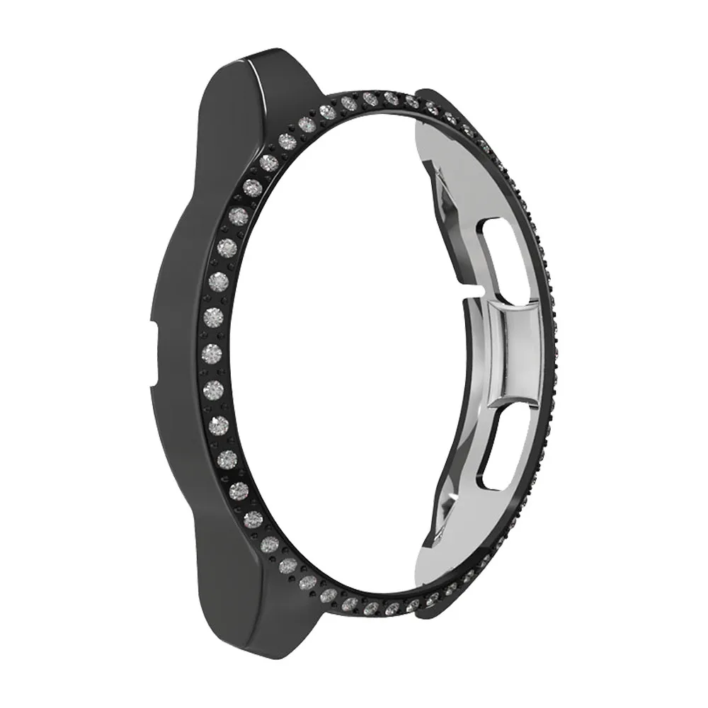 Black Женский Алмазный ПК Защитный чехол для samsung Galaxy Watch 42 мм 46 мм Чехол легкий бампер для gear S3 тонкий корпус аксессуары - Цвет: Black