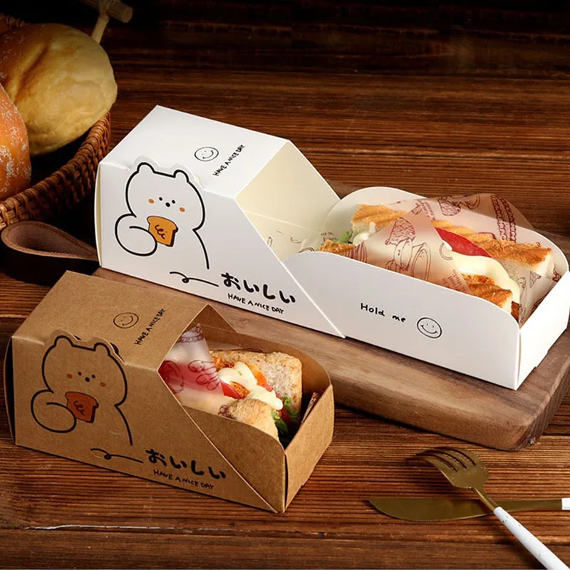 500 шт. контейнер для упаковки сэндвичей | Дом и сад