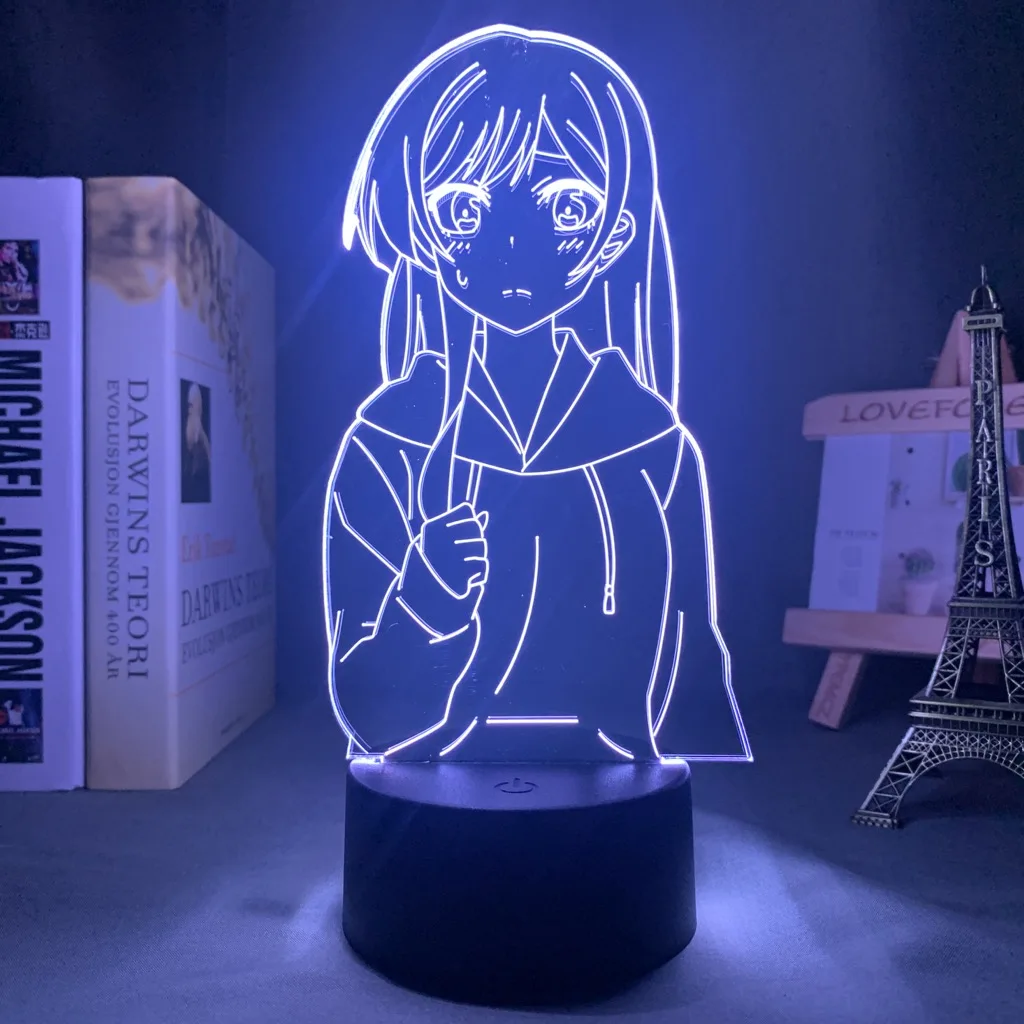 

LED Lamp Kanojo Okarishimasu Chizuru Ichinose for Bedroom Decor Night Light Birthday Gift 3D Table Lamp Anime Decor