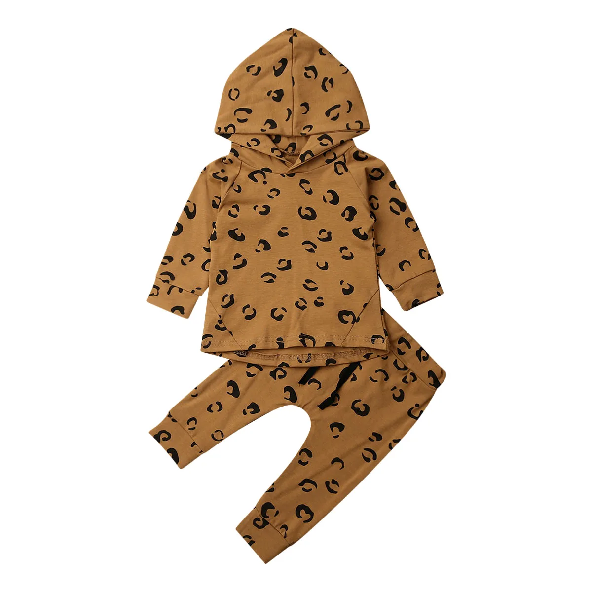 

Leopard Infant Baby Girl Clothes Sets Long Sleeve Pullover Hooded Tops+Leggings Pants Outfits Tracksuit
