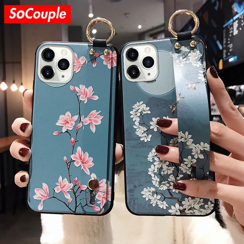 Чехол SoCouple с ремешком на запястье для телефона iphone 11 чехол 12 Pro Max SE X XR Xs max 8 7 Plus