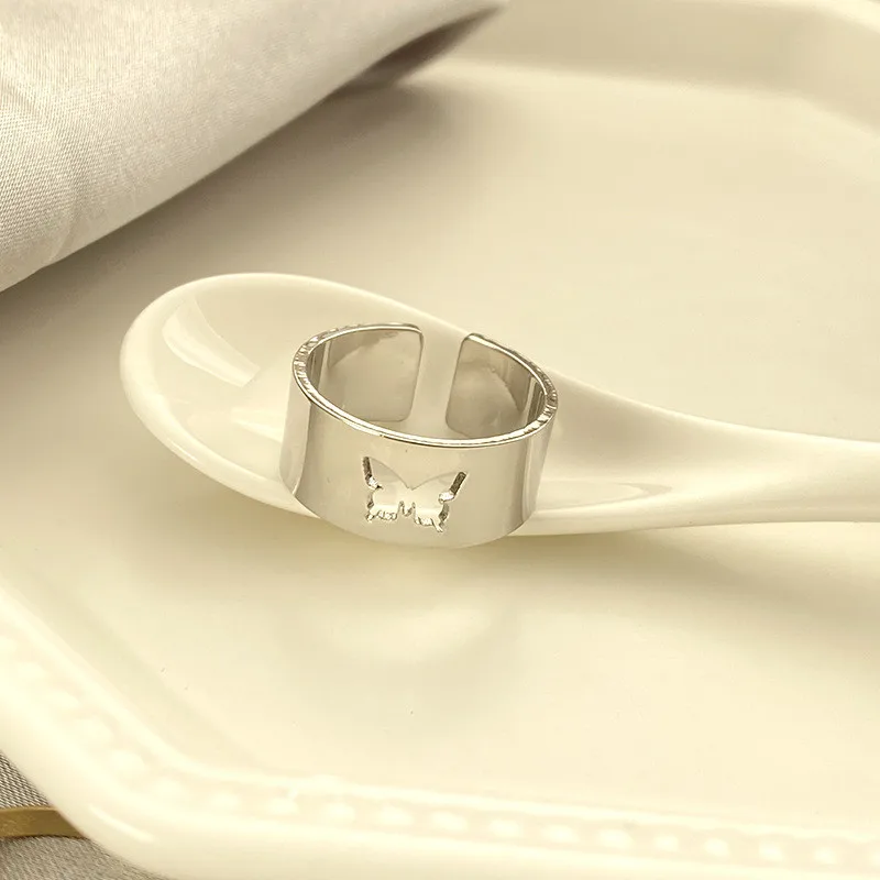 

Fashion Vintage Butterfly Rings For Women Men Lover Couple Ring Set Open Cuff Engagement Wedding Rings Adjustable Jewelry Bague