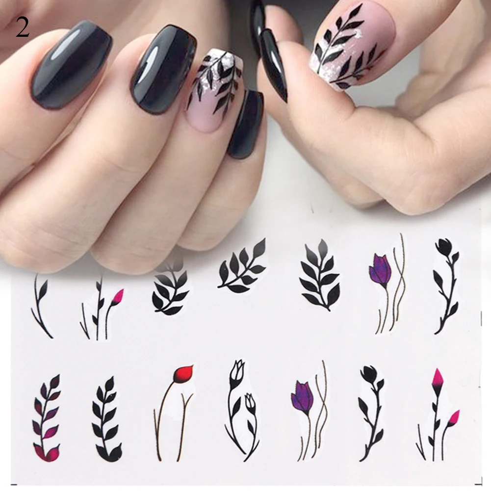 

1Sheet Nails Sticker Nail Art Decorations Butterfly feather Decals Water Transfer Sliders Woman Foil Manicures Wraps Free Shipp