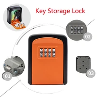 key lock box wall mounted aluminum alloy key safe box weatherproof 4 digit combination key storage lock box indoor outdoor