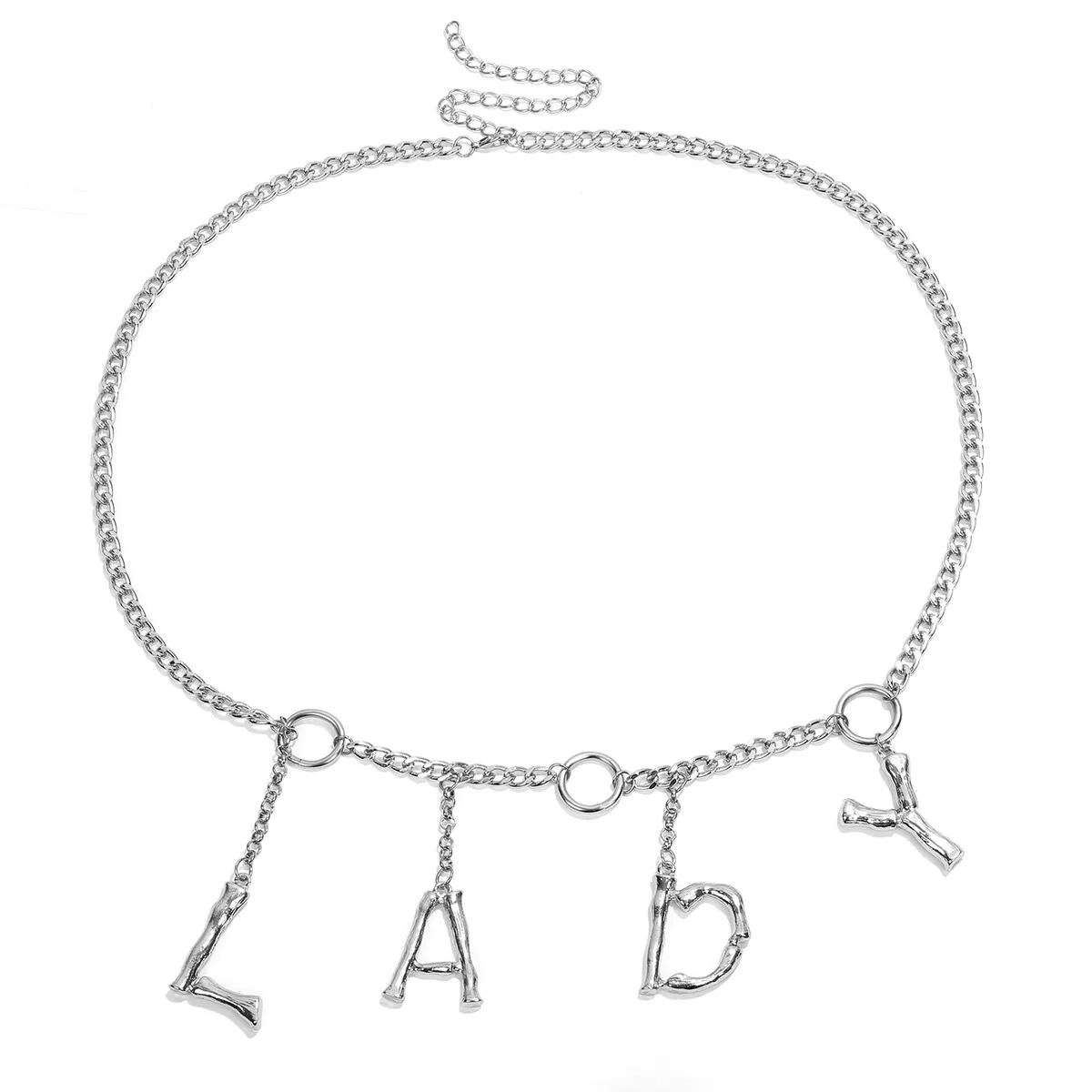 

Goth Women's Waist Chain Sexy Body Jewelry Letter Belly Waist Chain Natural Decorations MetalJewelrySetForWomenAccessories
