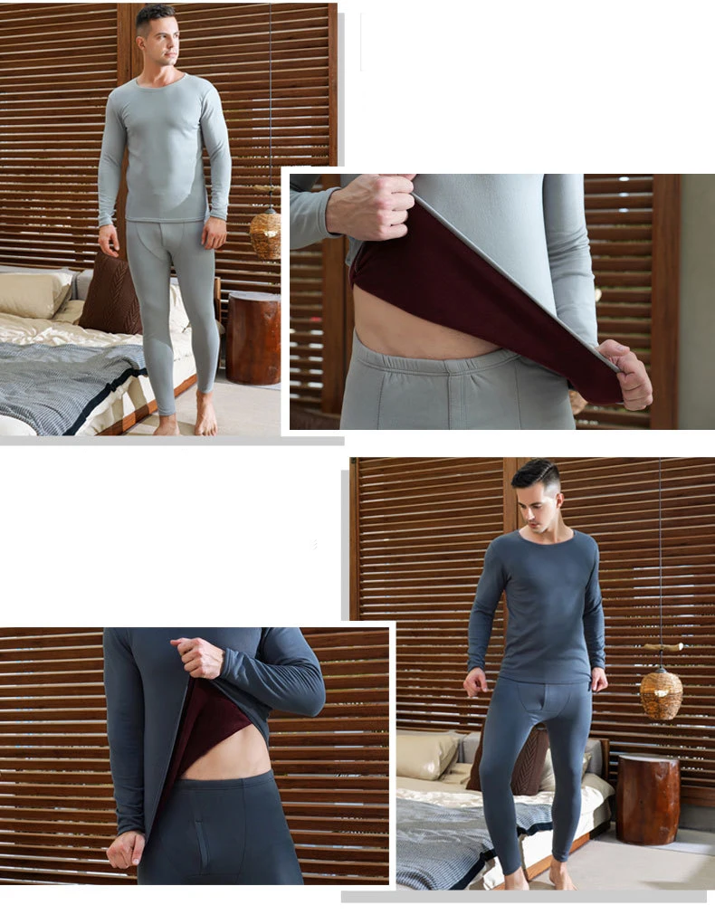 2 шт./компл. Long Johns Для мужчин зимняя женская обувь Термальность костюм Новые Теплые Термальность зимнее нижнее белье, одежда для сна длинная рубашка Off White