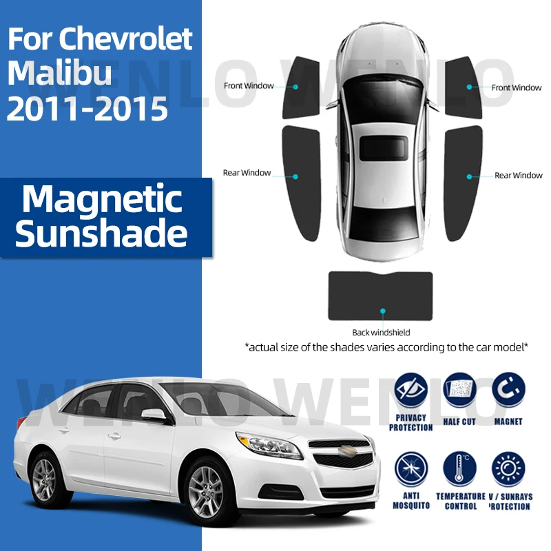 

For Chevrolet Malibu 2011-2015 Car Sunlight Sunshield Solar Auto Protection Mosquito Frame Curtain Side Rear Foldable Sunshade