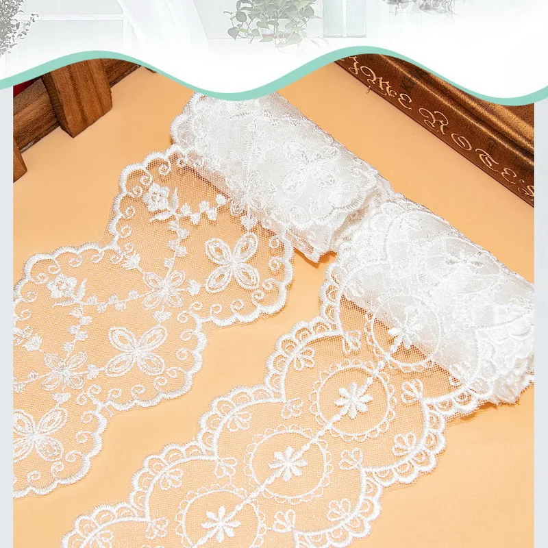 

Lace Trimmings Bridal Fabric Trim Swiss Voile For Clothes Embroidery Tulle Sewing Accessories Couture Materiel Diy De Costura