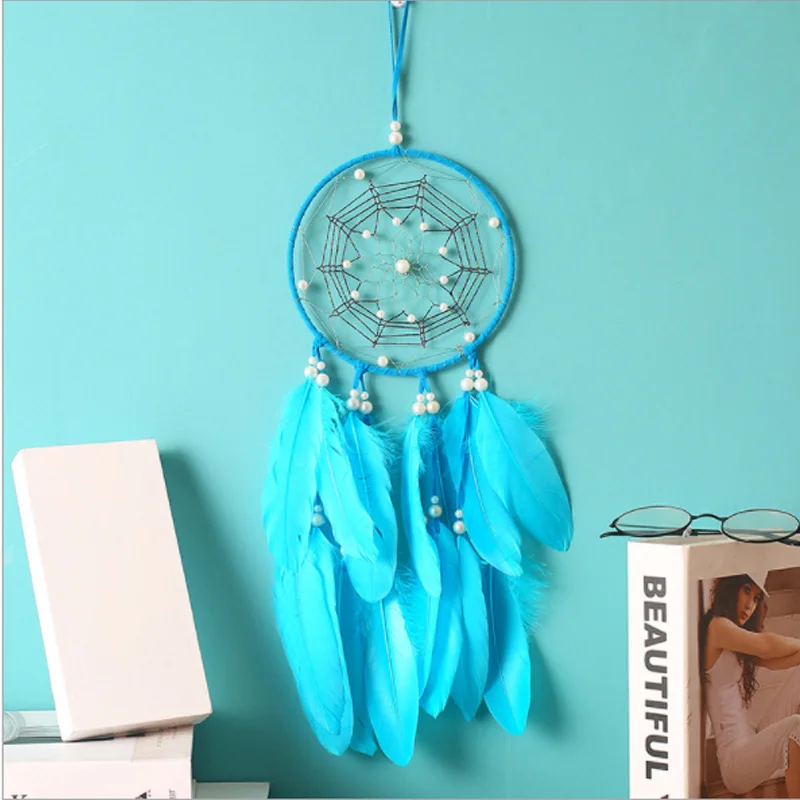 Синий паук веб Ловец снов ручной работы ветер куранты подвесной кулон мечта дома