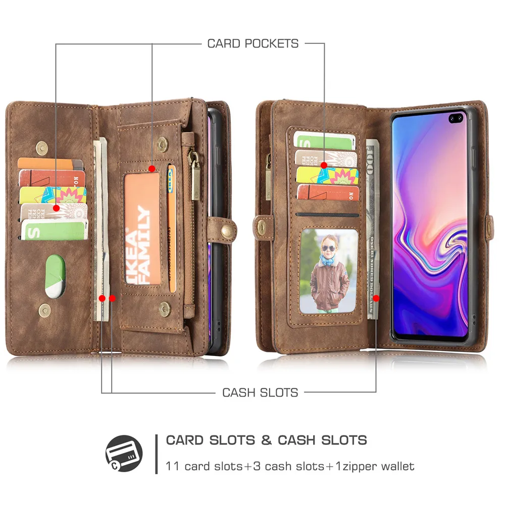 Флип-кейс для Samsung Galaxy Note 20 Ultra S20 FE Plus S10 10 S9 S8 S7 Edge чехол-кошелек 2 в 1 кожаный чехол |