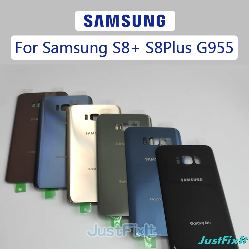 Для SAMSUNG Galaxy S8 + Plus G955 G955F задняя крышка для аккумулятора стекла Корпус чехол