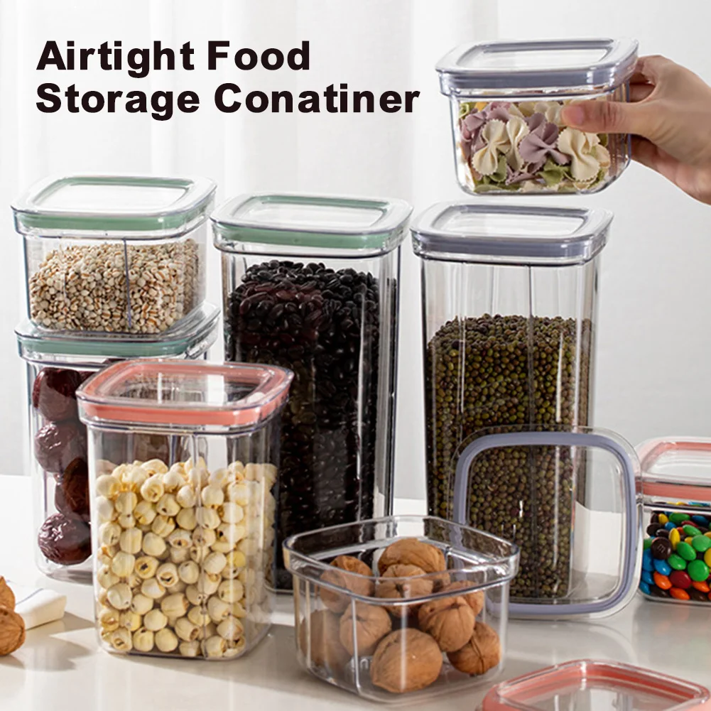 

Storage Tank Food Container Bamboo Covered High Borosilicate Food Sealed Glass Tank Kitchen Miscellaneous Grain Organizer