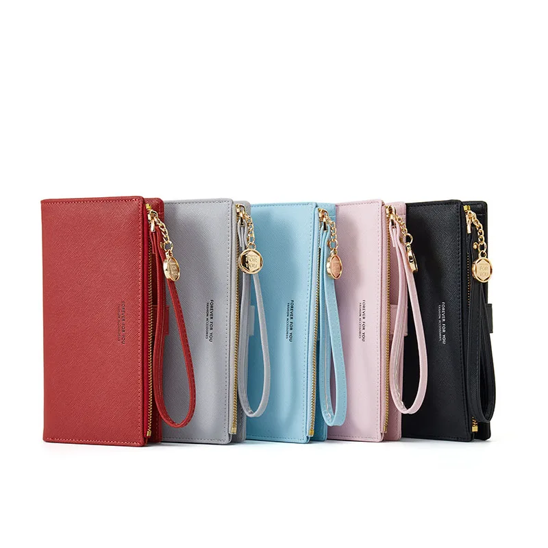 Новые женские кошельки длинные на молнии с застежкой вместительная сумка для