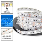 Гибкая светодиодная лента, 5 м, 12 В постоянного тока, 5050 SMD, 60 светодиодный одовм, 300 светодиодный, s IP20, Белая светодиодная лента для подсветильник Ки телевизора, голубые цвета