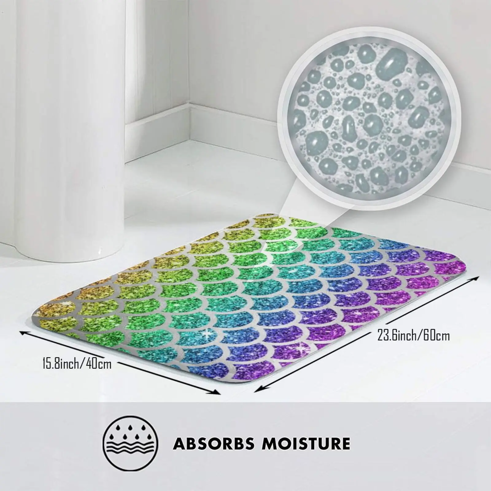 Блестящие радужные блестящие чешуи русалки коврик подушка мягкая Нескользящая