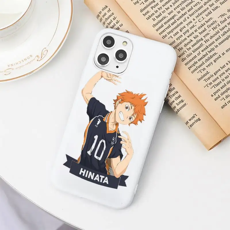 

Haikyuu Hinata attacks Anime Phone Case Candy Color White for iPhone 11 pro XS MAX 8 7 6 6S Plus X 5S SE 2020 XR