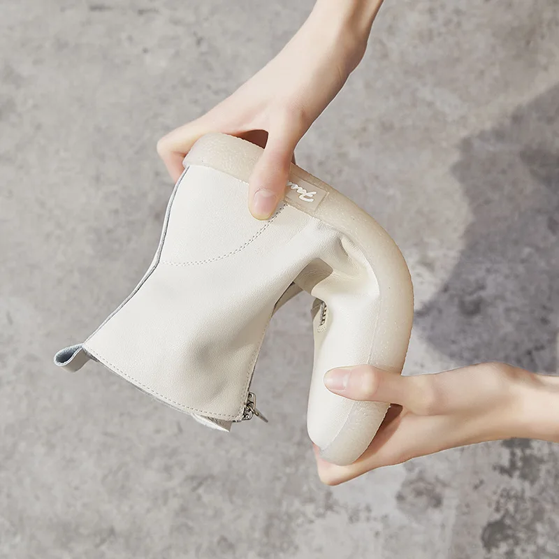 Дизайнерская обувь женские ботинки до щиколотки модная женская на массивной