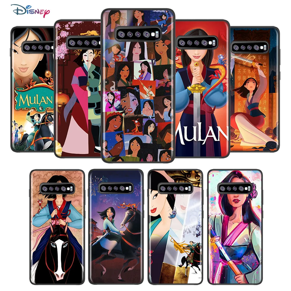 

Disney Cartoon Animation Mulan For Samsung Galaxy S21 S20 FE Ultra S10 Lite S9 S8 Plus S7 5G Soft TPU Silicone Black Phone Case