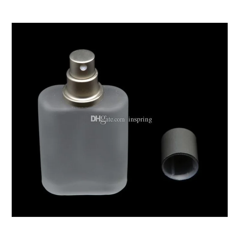 30 мл серая крышка плоский стиль Матовый полупрозрачный стеклянный спрей флакон