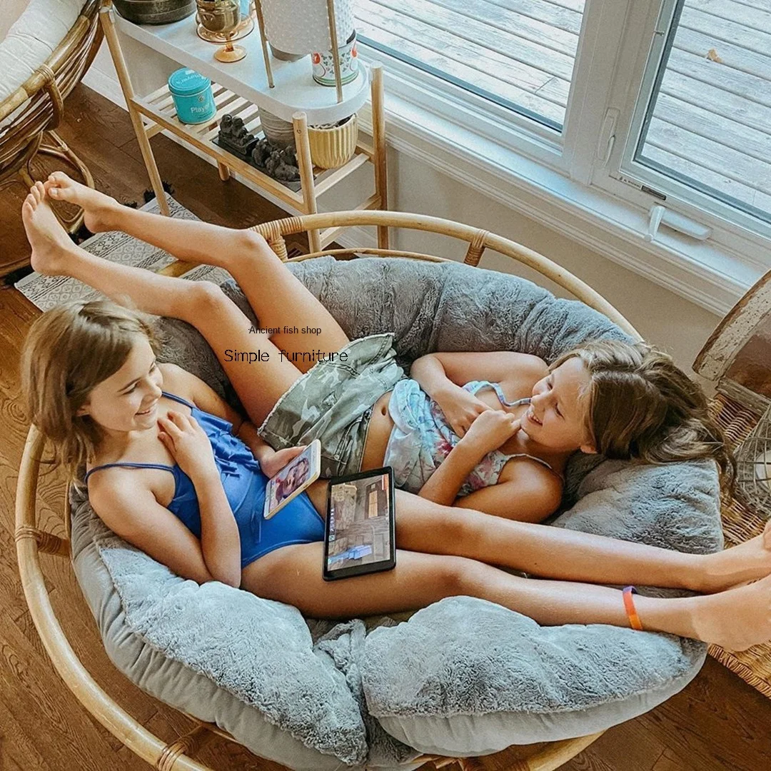 ТТ древняя рыба скандинавский ротанговый диван с откидывающейся спинкой