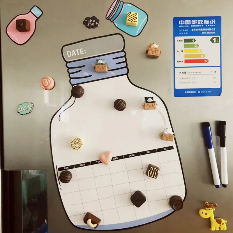Магнитный стираемый календарь на холодильник креативная белая доска в форме