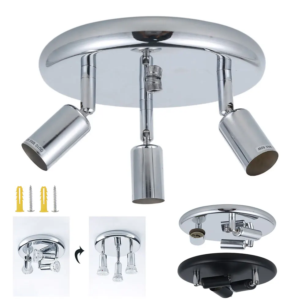 Черная бронзовая основа для лампы GU10 патрон в античном стиле металлический