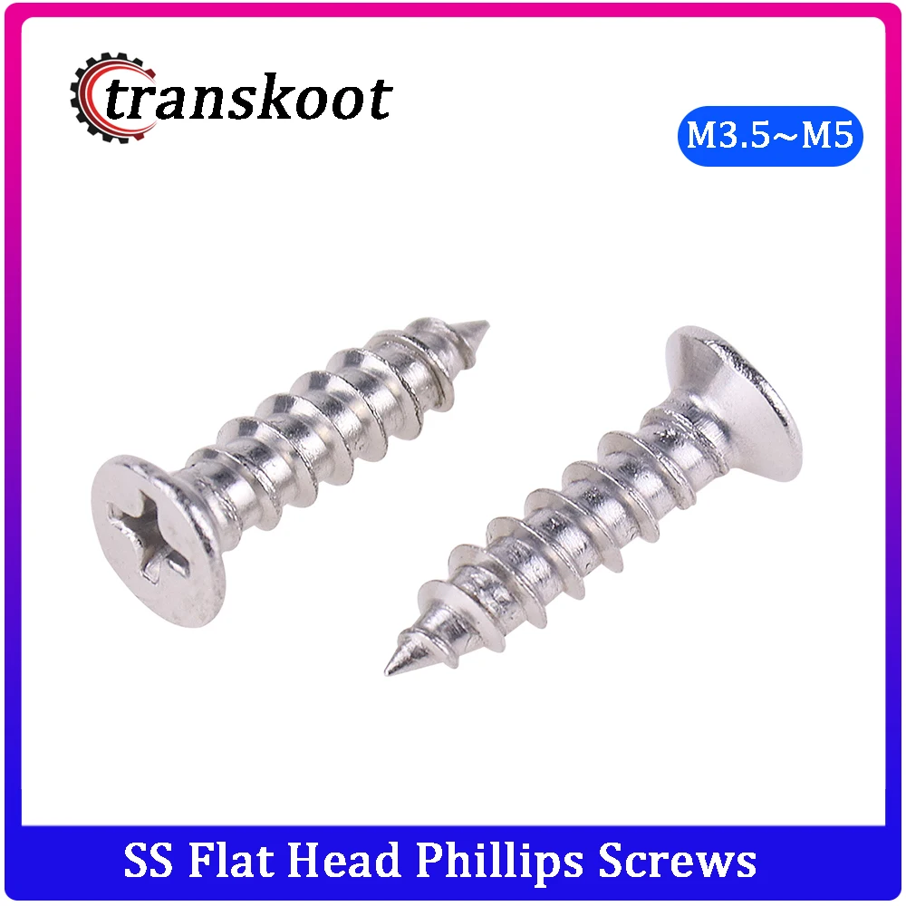 50 шт. саморезы DIN7982 ISO7050 m3.5 m4 m5 из нержавеющей стали 304|wood screws|flat head screwhead screw |