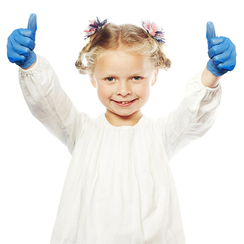 100 шт детские одноразовые перчатки латексные универсальные кухонные для мытья