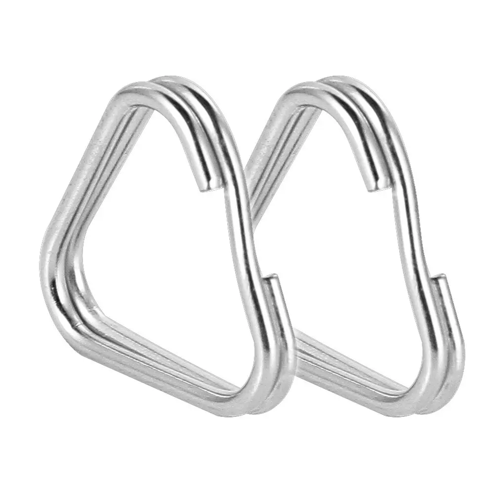 2pcs Stainless Steel Triangle Keychain Ring Split Rings for 