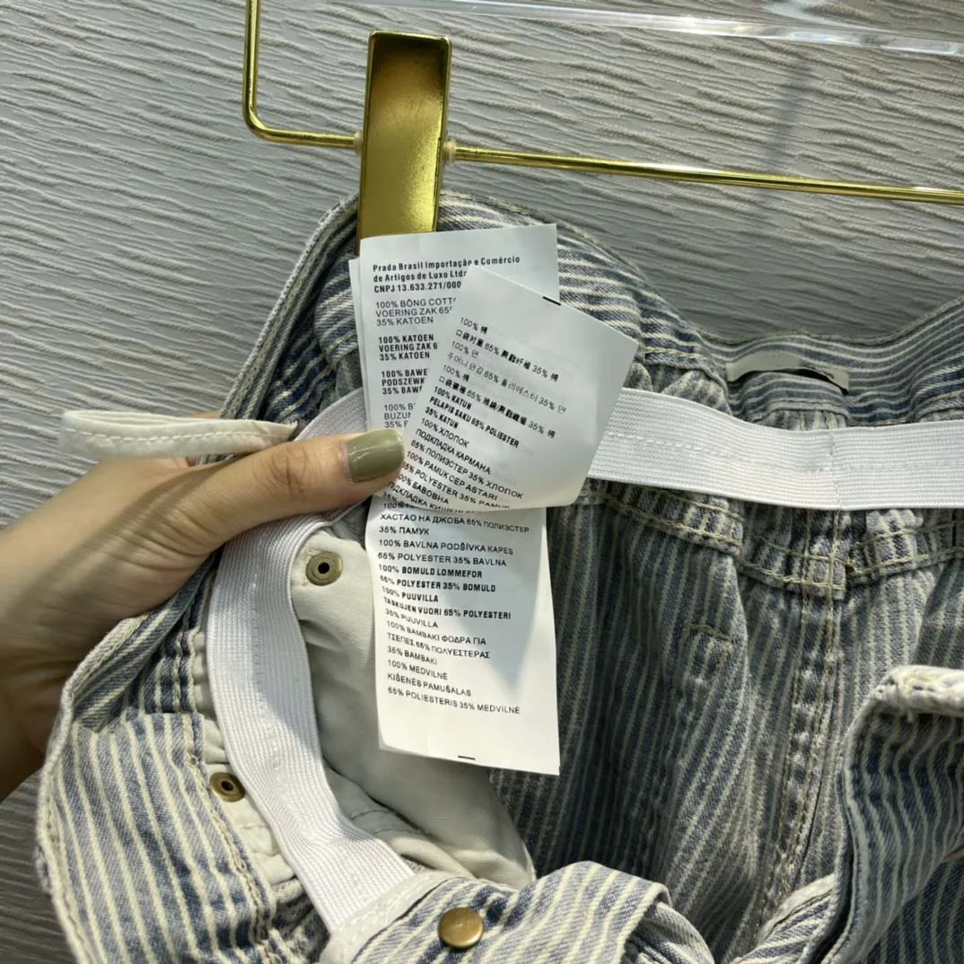 

Streetwear Vertical Stripe Jeans for Women Spring 2021 New Straight High Waist Jean Pants Office Style Fashion Slim Denim Pants