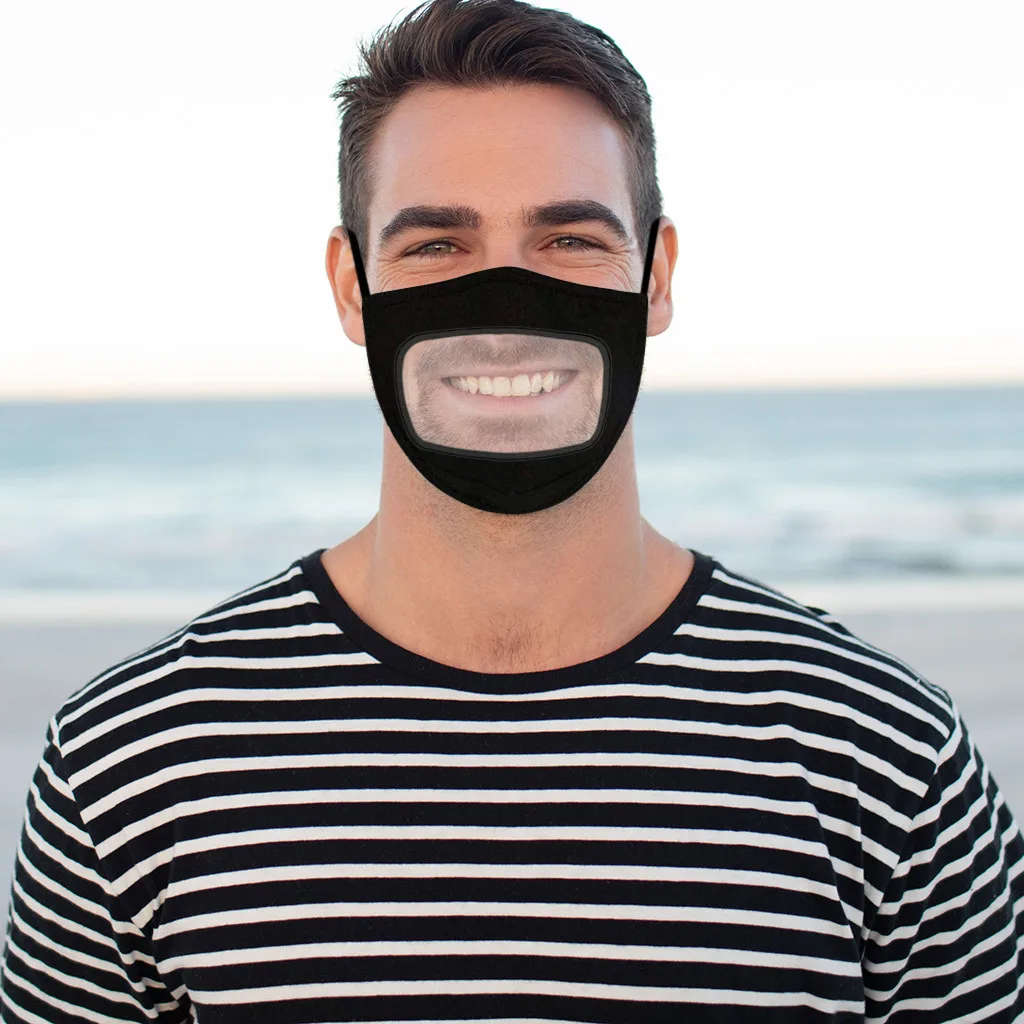 Воздухопроницаемая маска для лица с прозрачным окошком видимым выражением