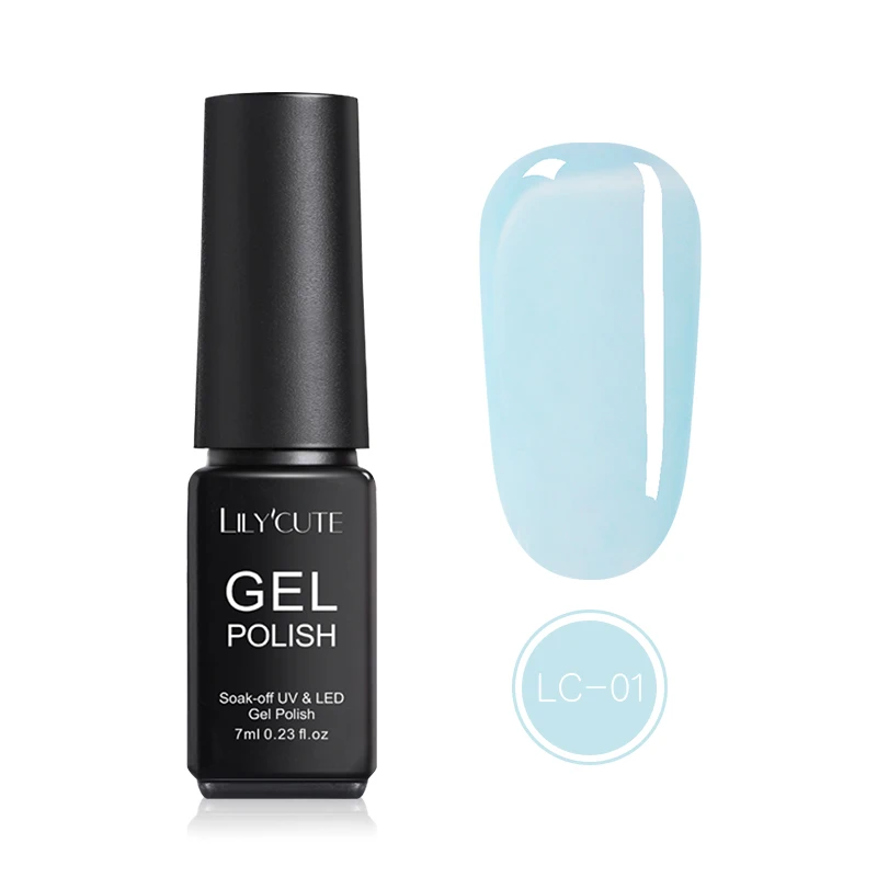 Ice Cream Gel 01 LILYCUTE 7 мл блики блеск замочить от УФ-гель Полупостоянный Гибридный длительный дизайн ногтей Гель-лак для УФ-лампы розовые цвета серии - Color: Ice Cream Gel 01