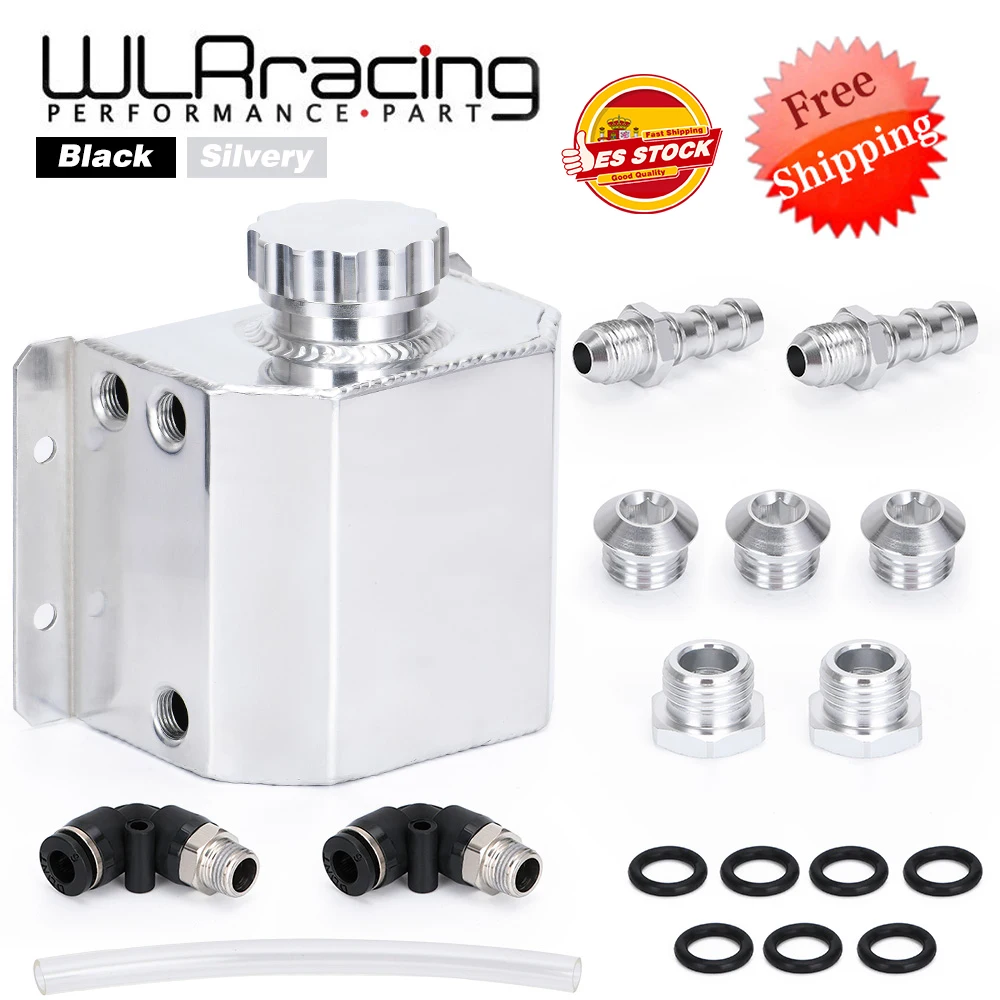 

FREE SHIPPING Universal 1L 1000ML Aluminum Auto Car Oil Catch Can Automobiles Vehicle Oil Tank Reservoir with Drain Plug
