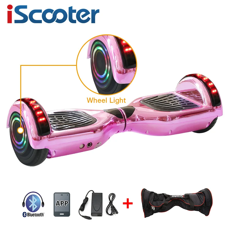 UL2722 Ховерборд, 6,5 дюймов, bluetooth, хромированный цветной Электрический скейтборд, руль, смарт, 2 колеса, самобалансирующийся стоячий скутер