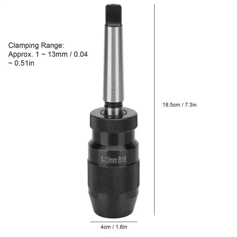 

Keyless Drill Chuck Morse Taper Quick Release Milling Machine Accessories Milling Machine Parts MT2-B16 1-13mm