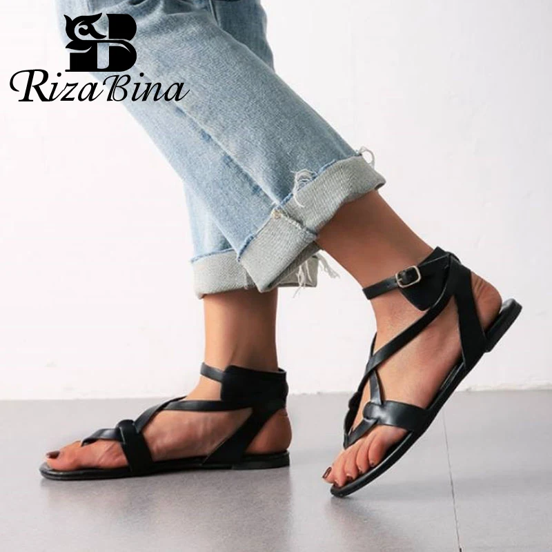 RIZABINA/женские летние босоножки Модная обувь с пряжкой Новый дизайн Женская