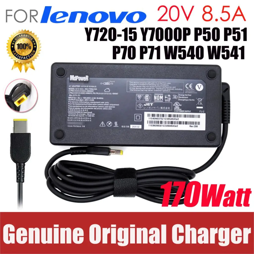 For Lenovo Legion Y720-15 Y7000p P50 P51 P70 P71 W540 W541 Laptop Charger 45n0514