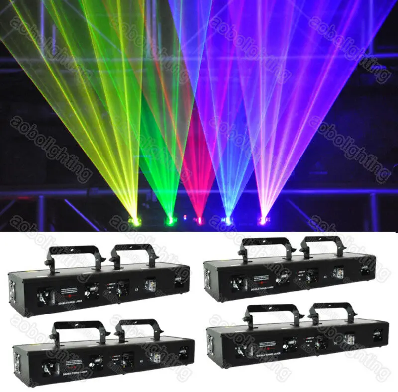 

4Pack 5 heads stage laser lights 5 Color christmas laser dj lighting dmx light luces para dj