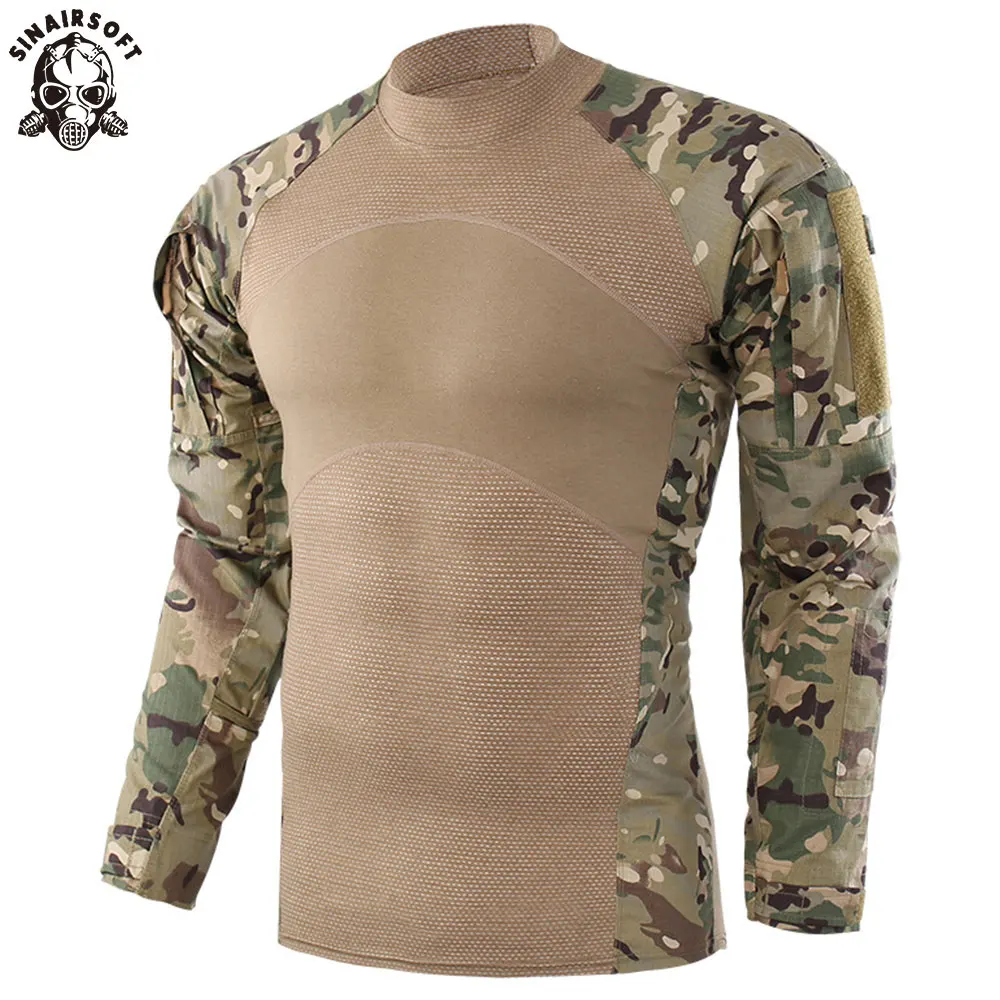 

US Army Military Uniform Hunting Tactical T Shirt Long Sleeve Cotton Generation III Combat Frog Shirt Men Training Camo Shirts