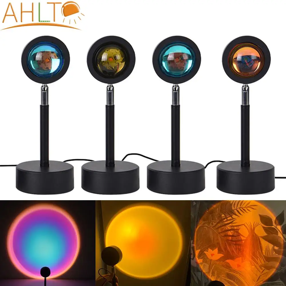 

USB Rainbow Sunset Red Projector DC 5V Led Night Light Sun Projection Desk Lamp Wall Lamp for Take Pictures Decoration Lighting