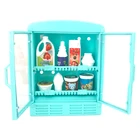 Кукольный холодильник NK1, модная мебель, кухонный холодильник, прозрачная открытая дверь с аксессуарами для куклы Барби, игровая игрушка