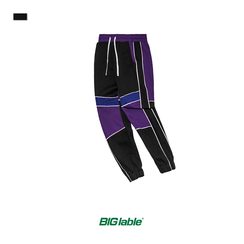 Мужские тренировочные брюки в стиле хип-хоп повседневные Лоскутные Брюки с